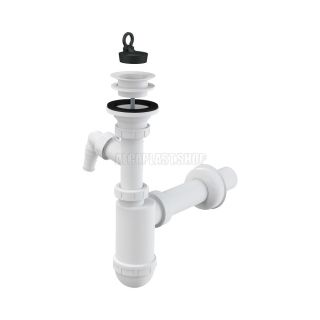 Сифон для раковины AlcaPlast ?40 с пластмассовой решеткой ?63 и подводкой A42P